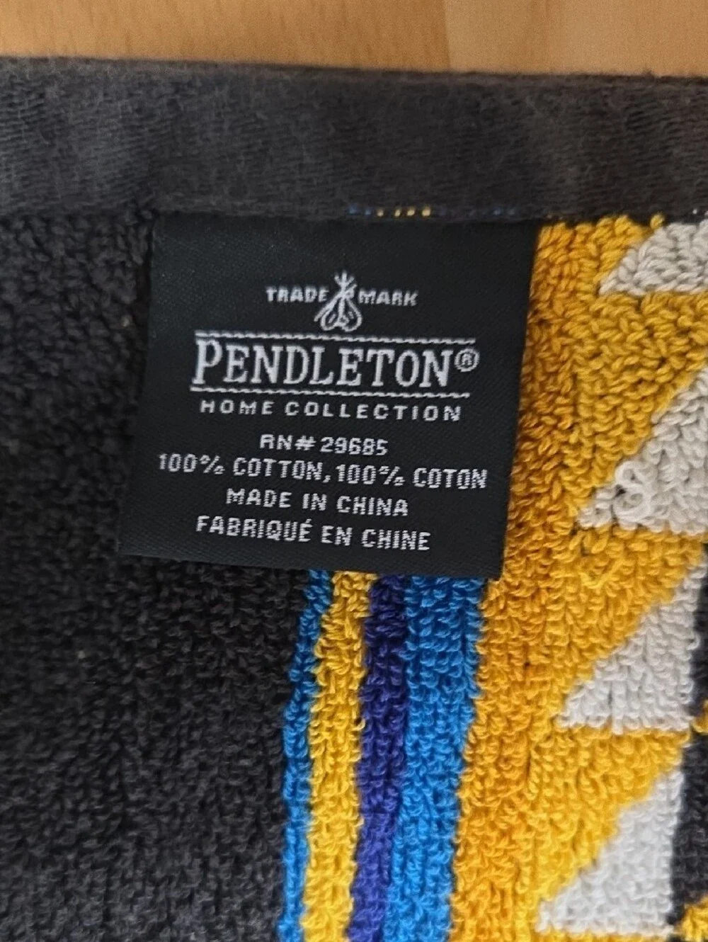Pendleton Suwanee Oversize Red, Yellow & Blue Geometric Stripes Spa Towel